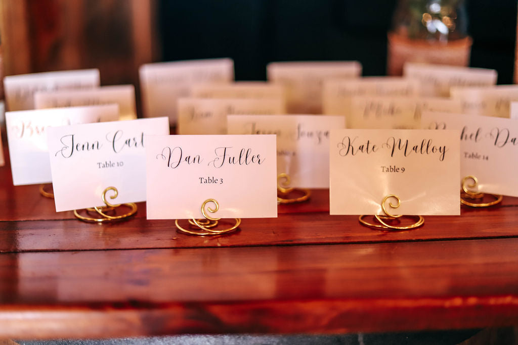 Handmade wire table number stands for weddings