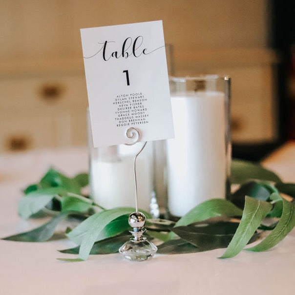 Crystal Wire Table Number Stand - Set of 5