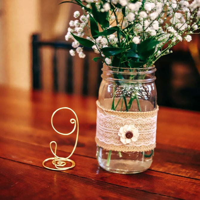 Free Standing Wire Table Numbers, Set of 5