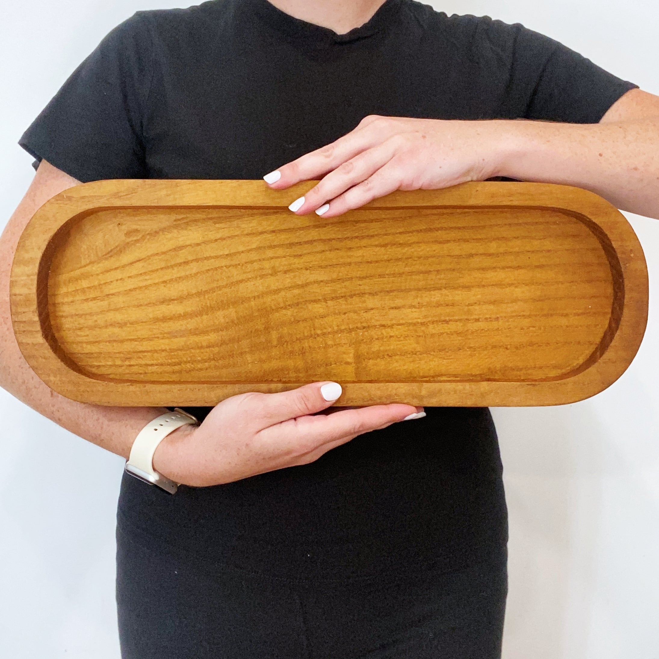 18-inch Rectangle Wood Advent Wreath Display Tray