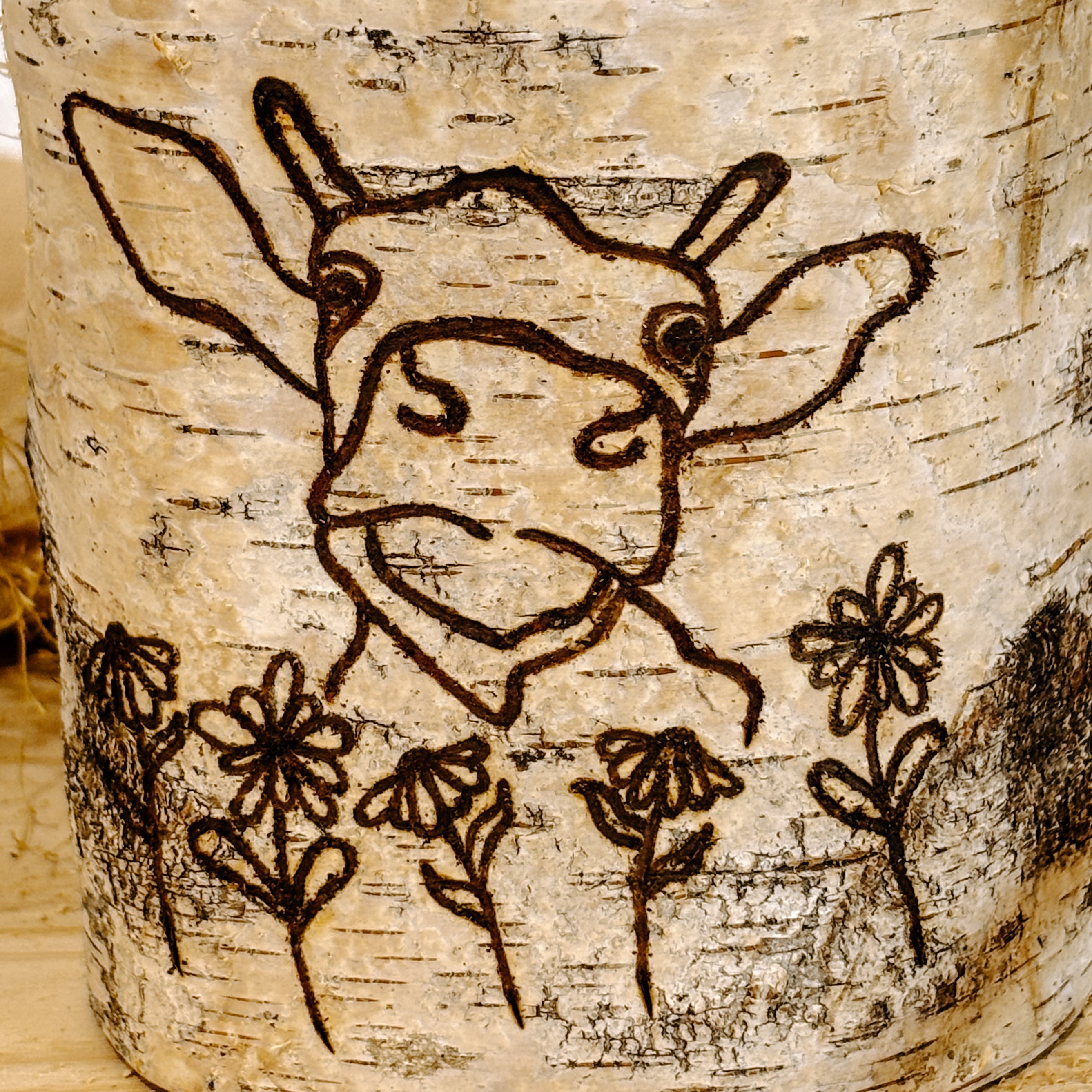 Handcrafted All Natural Birch Wood Candle - Silly Cow