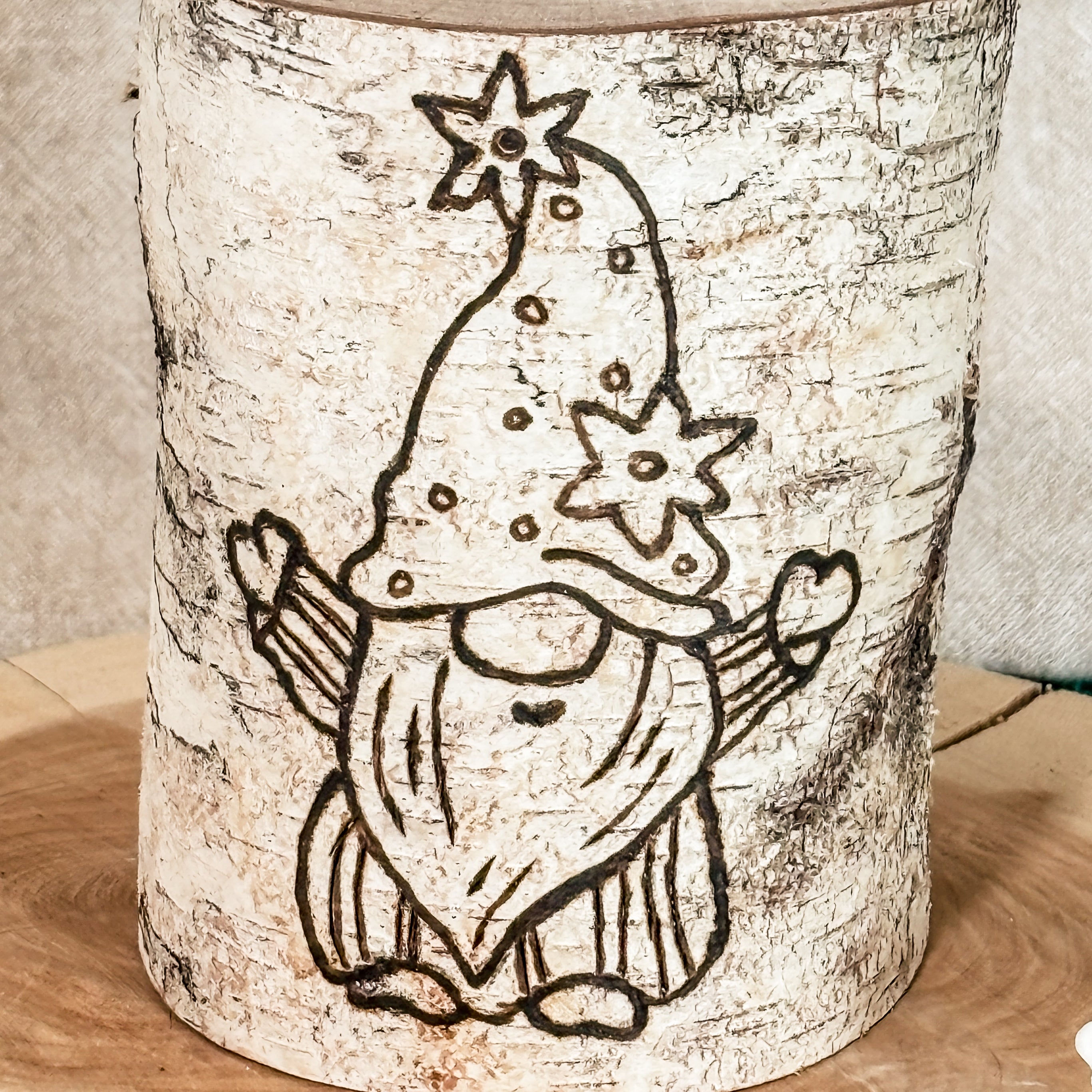 Handcrafted All Natural Birch Wood Candle - Gnome