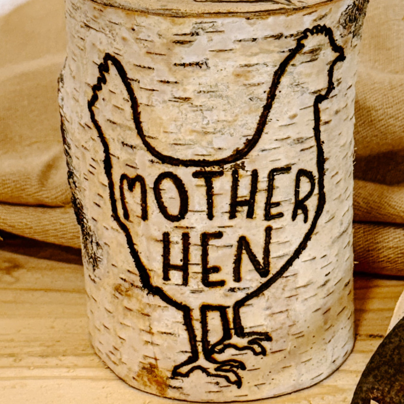 Handcrafted All Natural Birch Wood Candle - Mother Hen