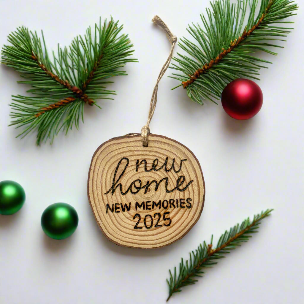 First Christmas In Our New Home Wood Slice Ornament