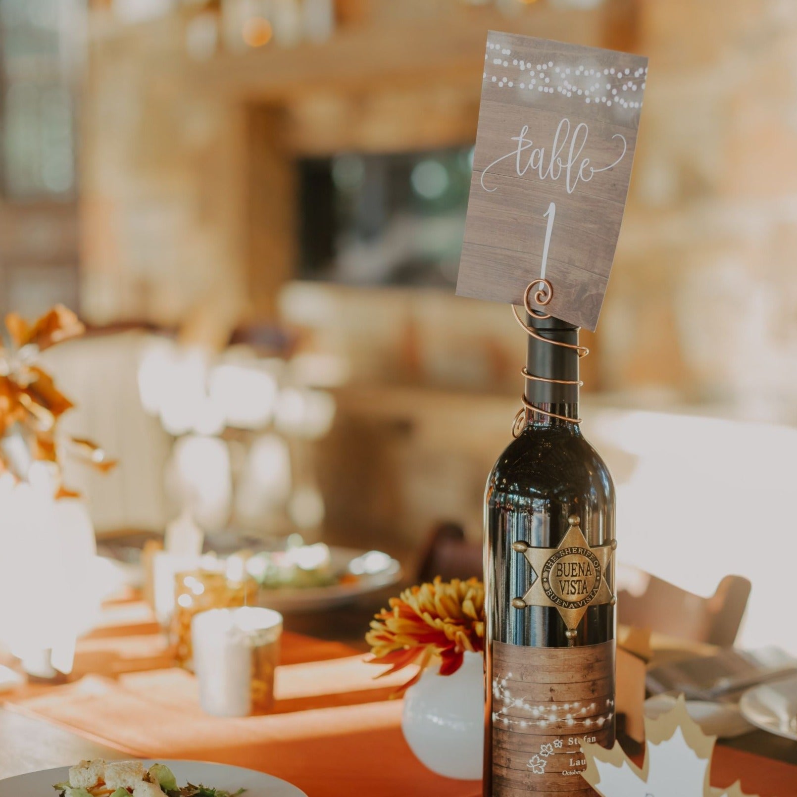 Wine Bottle Table Number Holder-Set of 5