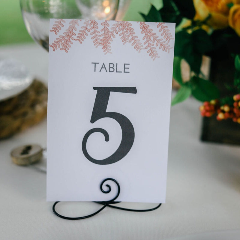Infinity Wire Wedding Table Number Holders - Set of 5