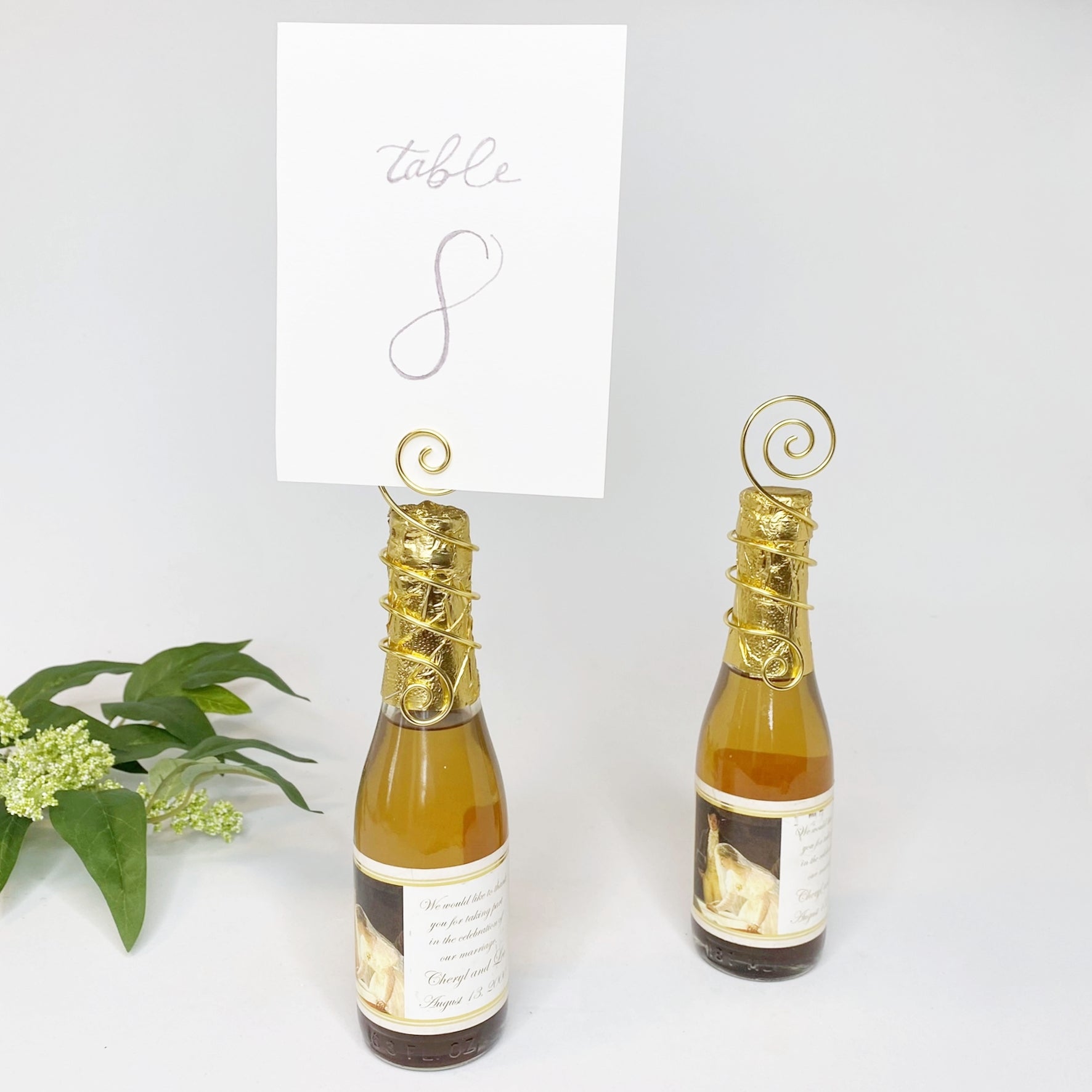 Wine Bottle Table Number Holder-Set of 5