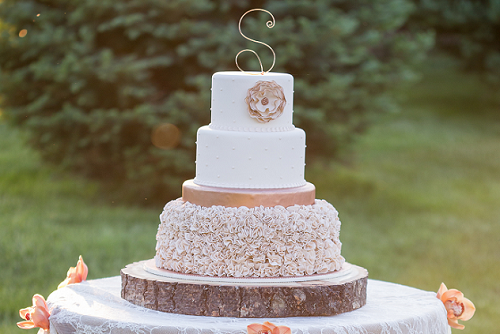 Wedding Cake with Monogram Cake Topper