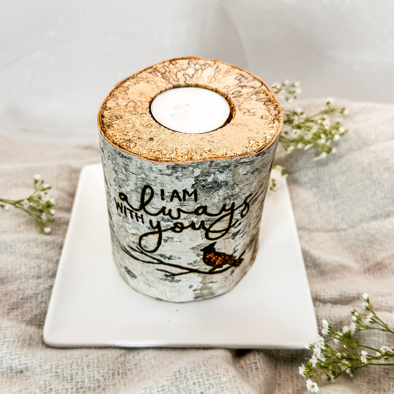 Handcrafted All Natural Birch Wood Candle - I Am Always With You