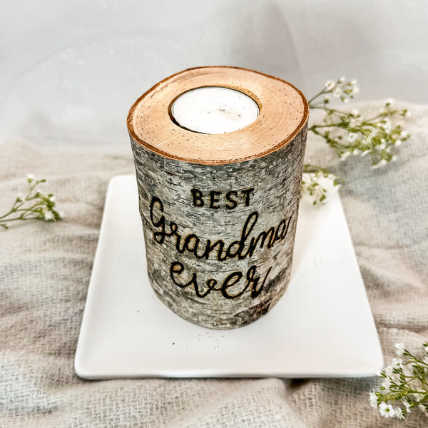 Handcrafted All Natural Birch Wood Candle - Best Grandma