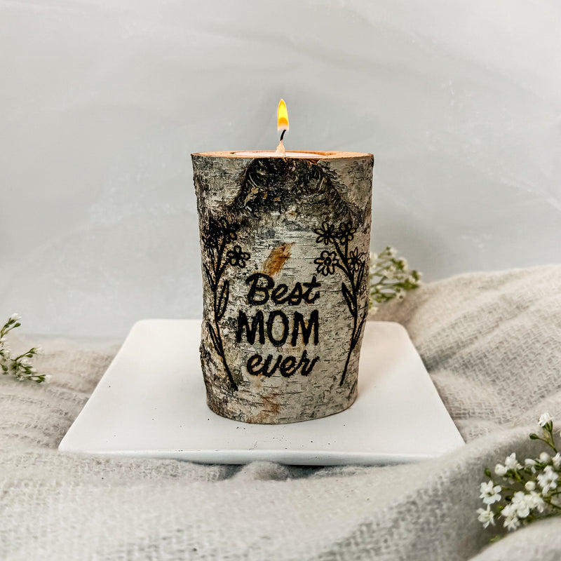 Handcrafted All Natural Birch Wood Candle - Best Mom