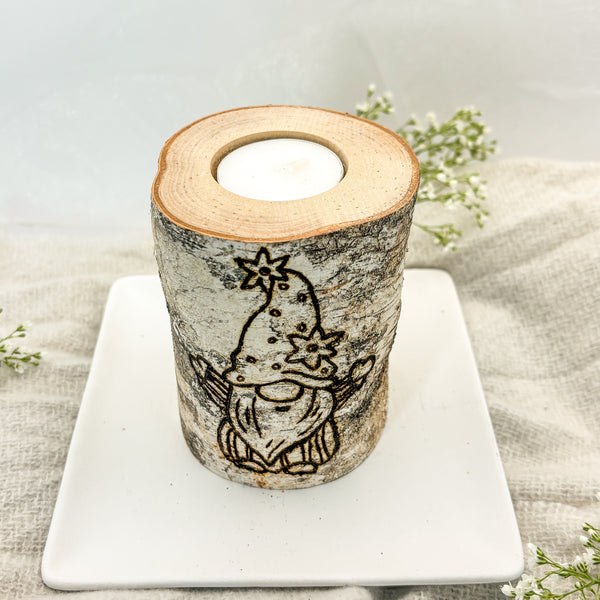 Handcrafted All Natural Birch Wood Candle - Gnome