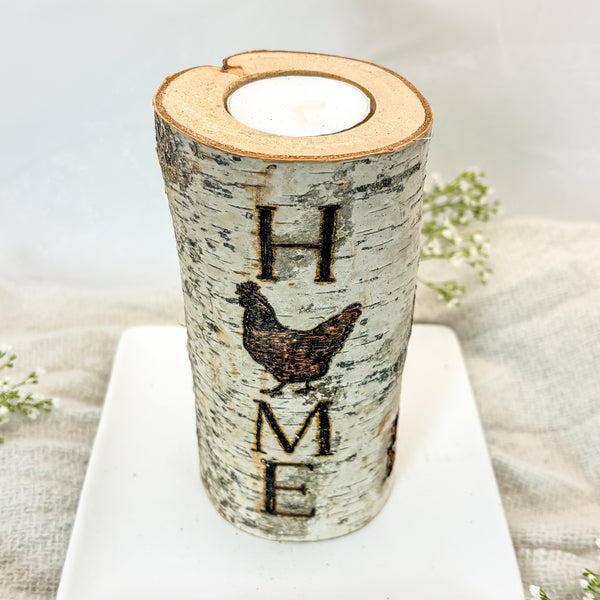 Handcrafted All Natural Birch Wood Candle - At Home with Chickens