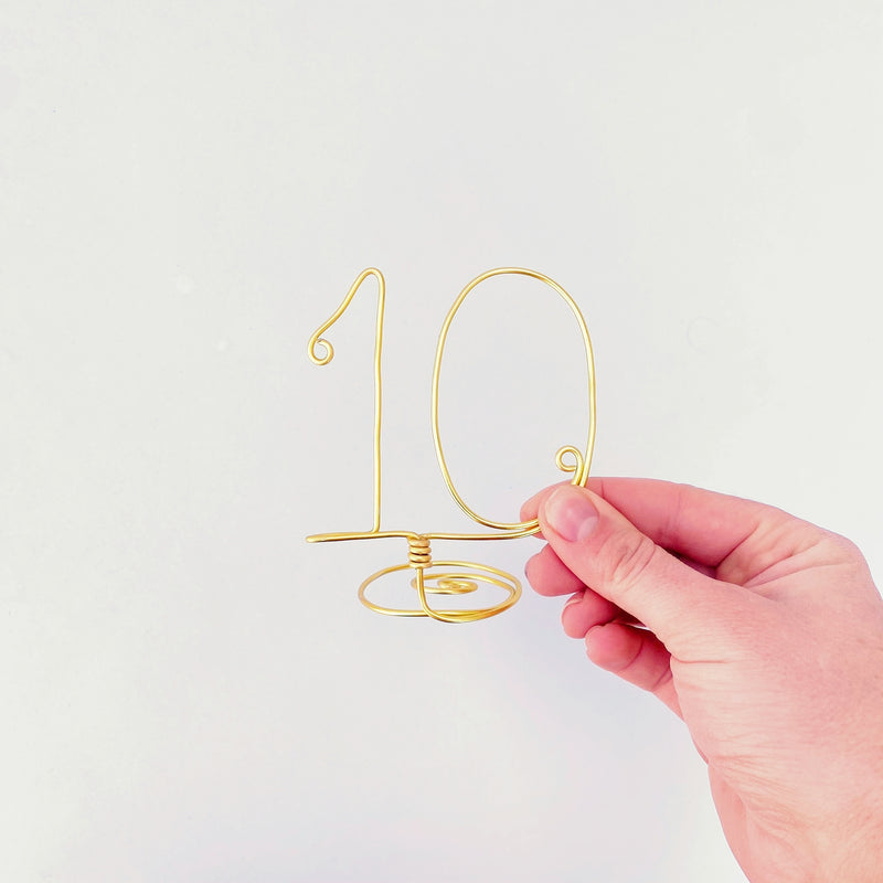 Free Standing Wire Table Numbers, Set of 5