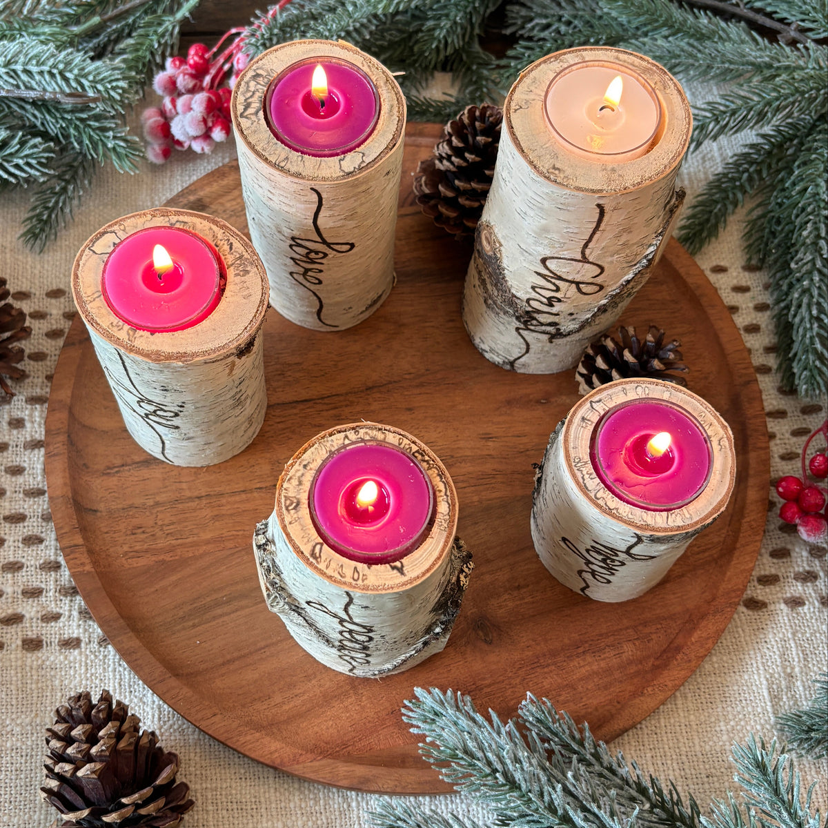 5 Candle Birch Farmhouse Advent Wreath