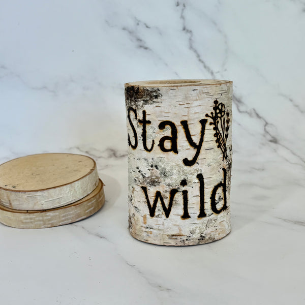 Handcrafted All Natural Birch Wood Candle - Stay Wild