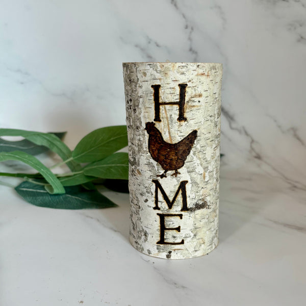 Handcrafted All Natural Birch Wood Candle - At Home with Chickens