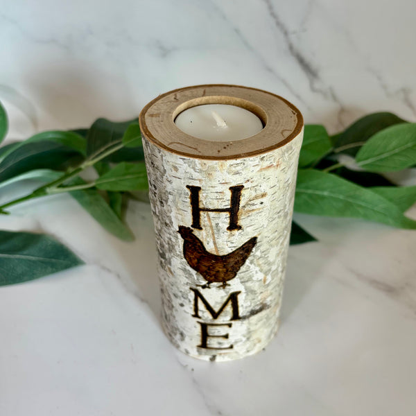 Handcrafted All Natural Birch Wood Candle - At Home with Chickens