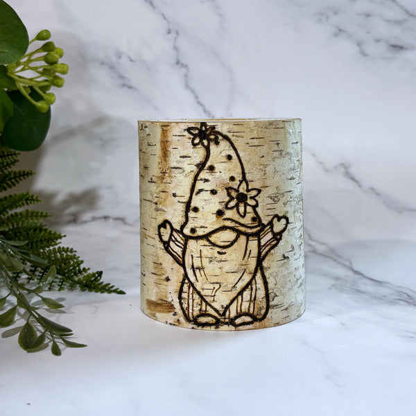 Handcrafted All Natural Birch Wood Candle - Gnome