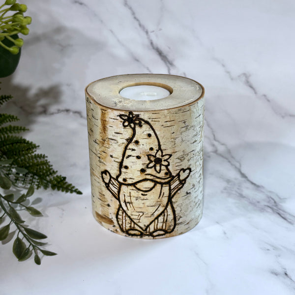 Handcrafted All Natural Birch Wood Candle - Gnome