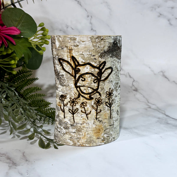 Handcrafted All Natural Birch Wood Candle - Silly Cow