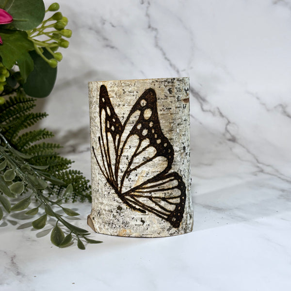 Handcrafted All Natural Birch Wood Candle - Butterfly