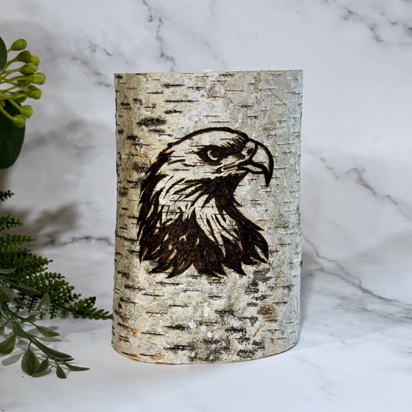 Handcrafted All Natural Birch Wood Candle - Bald Eagle