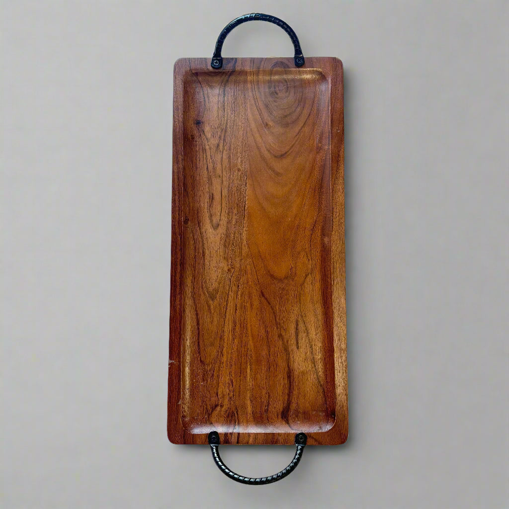 18-inch Rectangle Wood Advent Wreath Display Tray