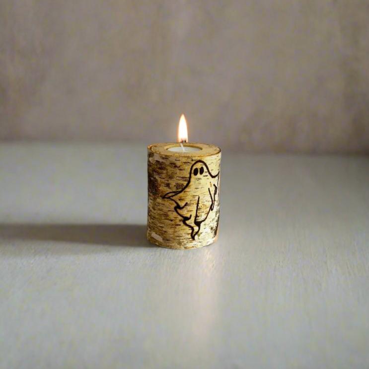 Handcrafted All Natural Birch Wood Candle - Ghost