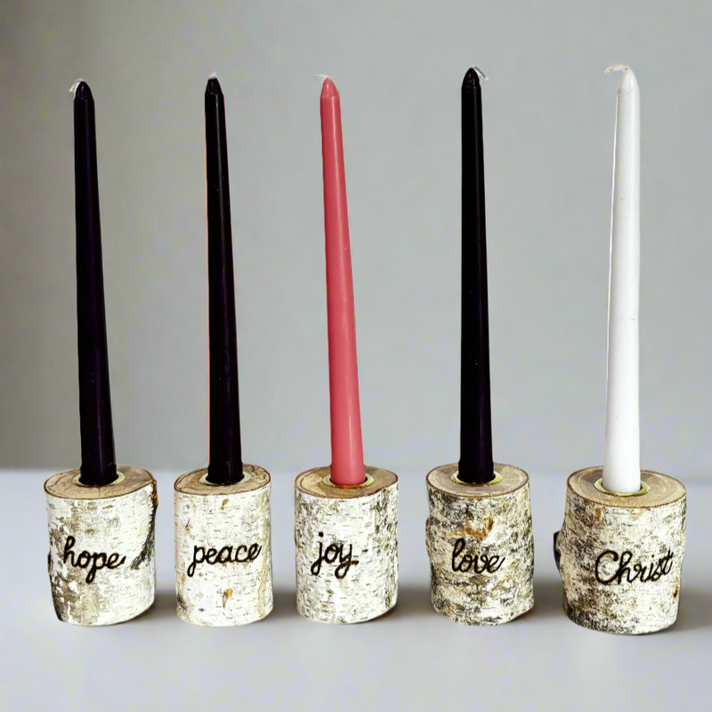 5 Candle Gifts of Christmas Birch Advent Wreath Set