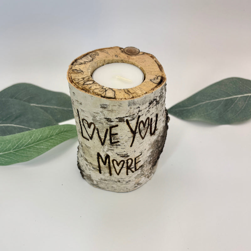 Handcrafted All Natural Birch Wood Candle - Love You More