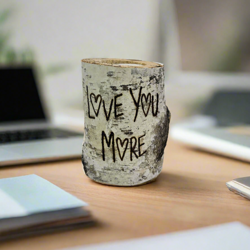 Handcrafted All Natural Birch Wood Candle - Love You More