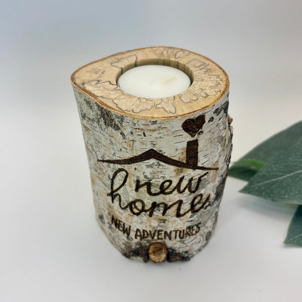 Handcrafted All Natural Birch Wood Candle - New Home