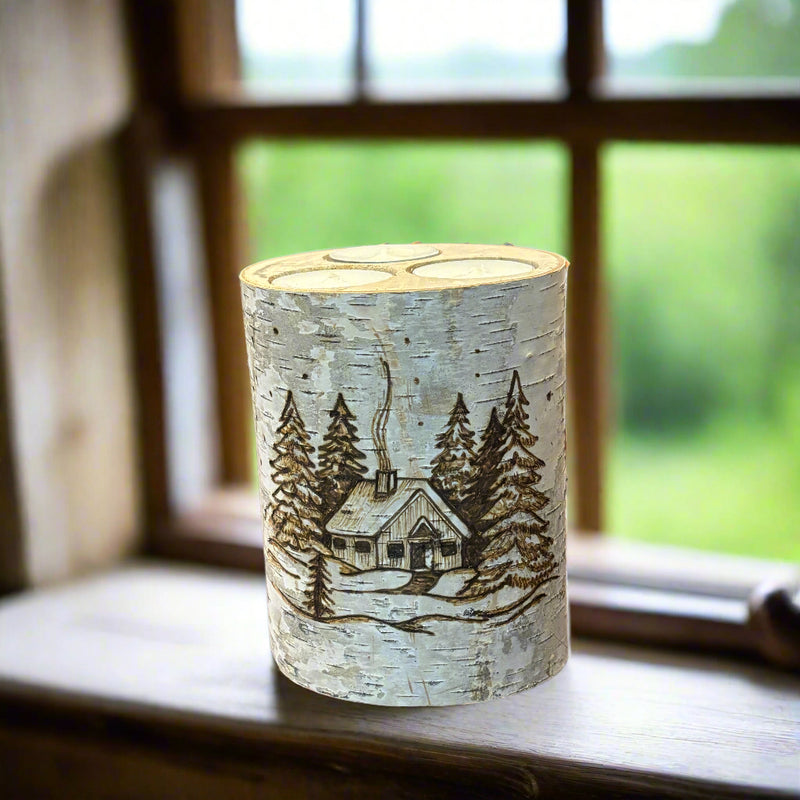 Handcrafted All Natural XL Birch Wood Candle - Cabin in the Woods