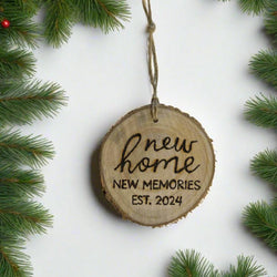 First Christmas In Our New Home Wood Slice Ornament