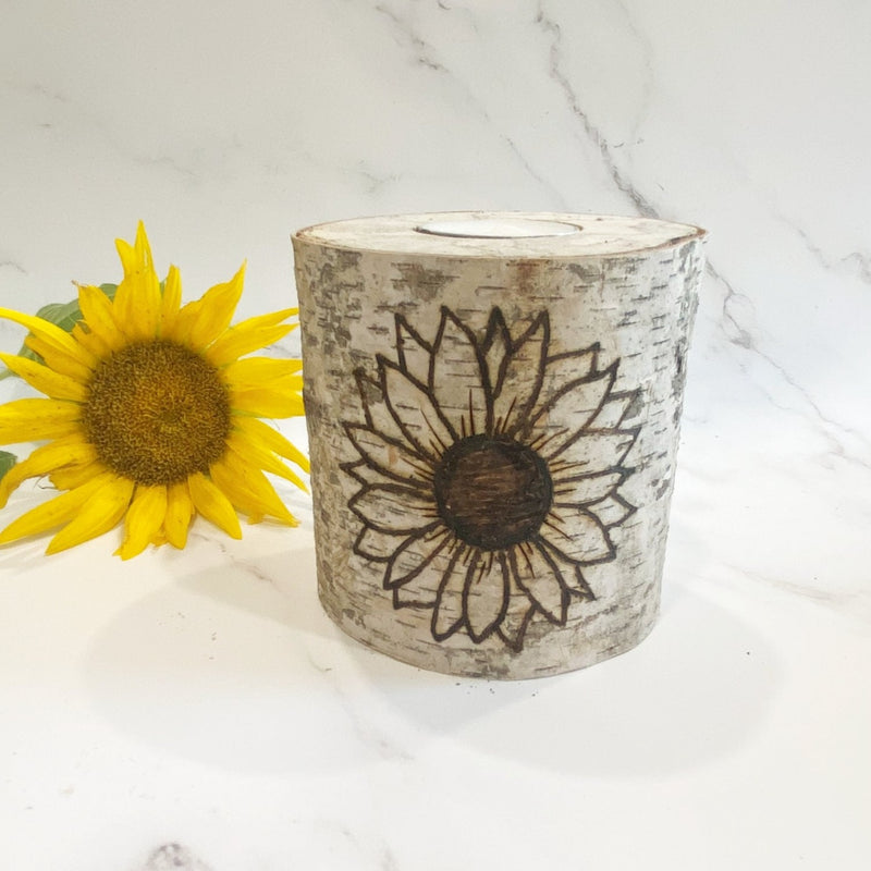 Handcrafted All Natural Birch Wood Candle - Sunflower