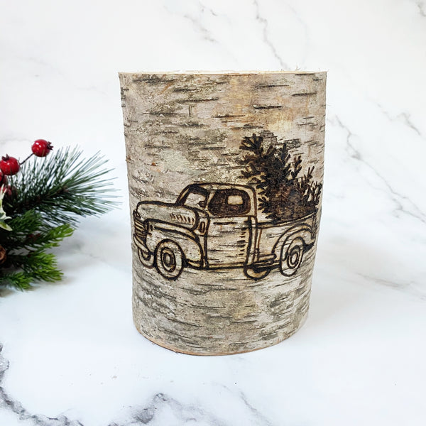 Holiday Truck XL Birch Wood Candle