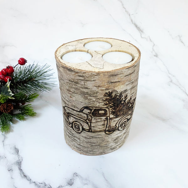 Holiday Truck XL Birch Wood Candle