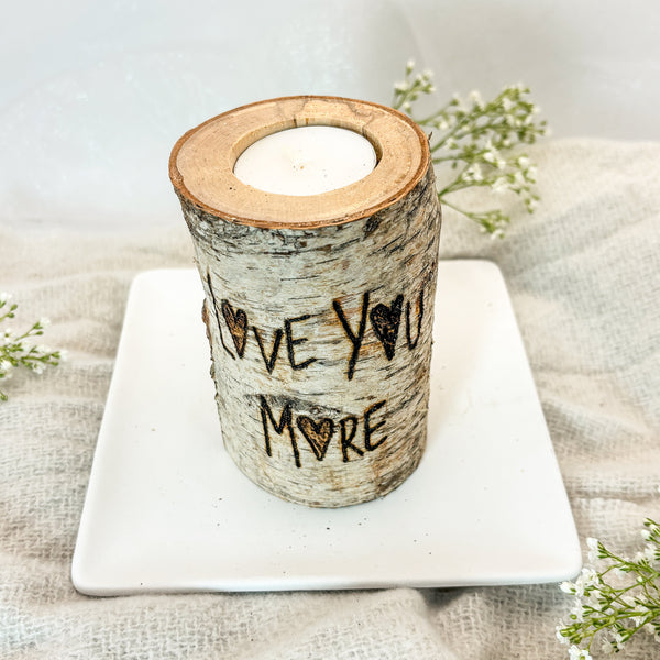 Handcrafted All Natural Birch Wood Candle - Love You More