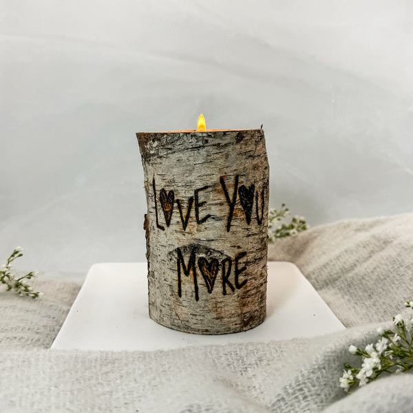 Handcrafted All Natural Birch Wood Candle - Love You More