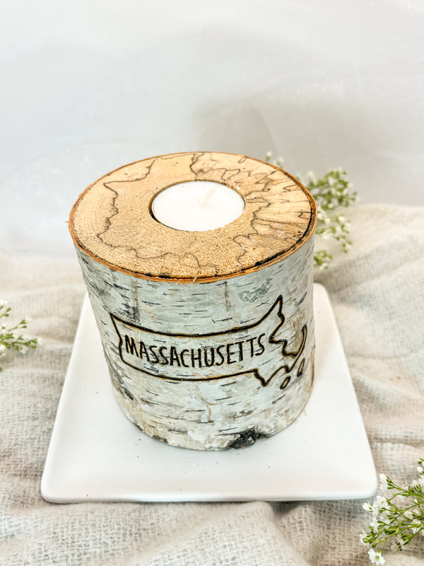 Handcrafted All Natural Birch Wood Candle - State Souvenir