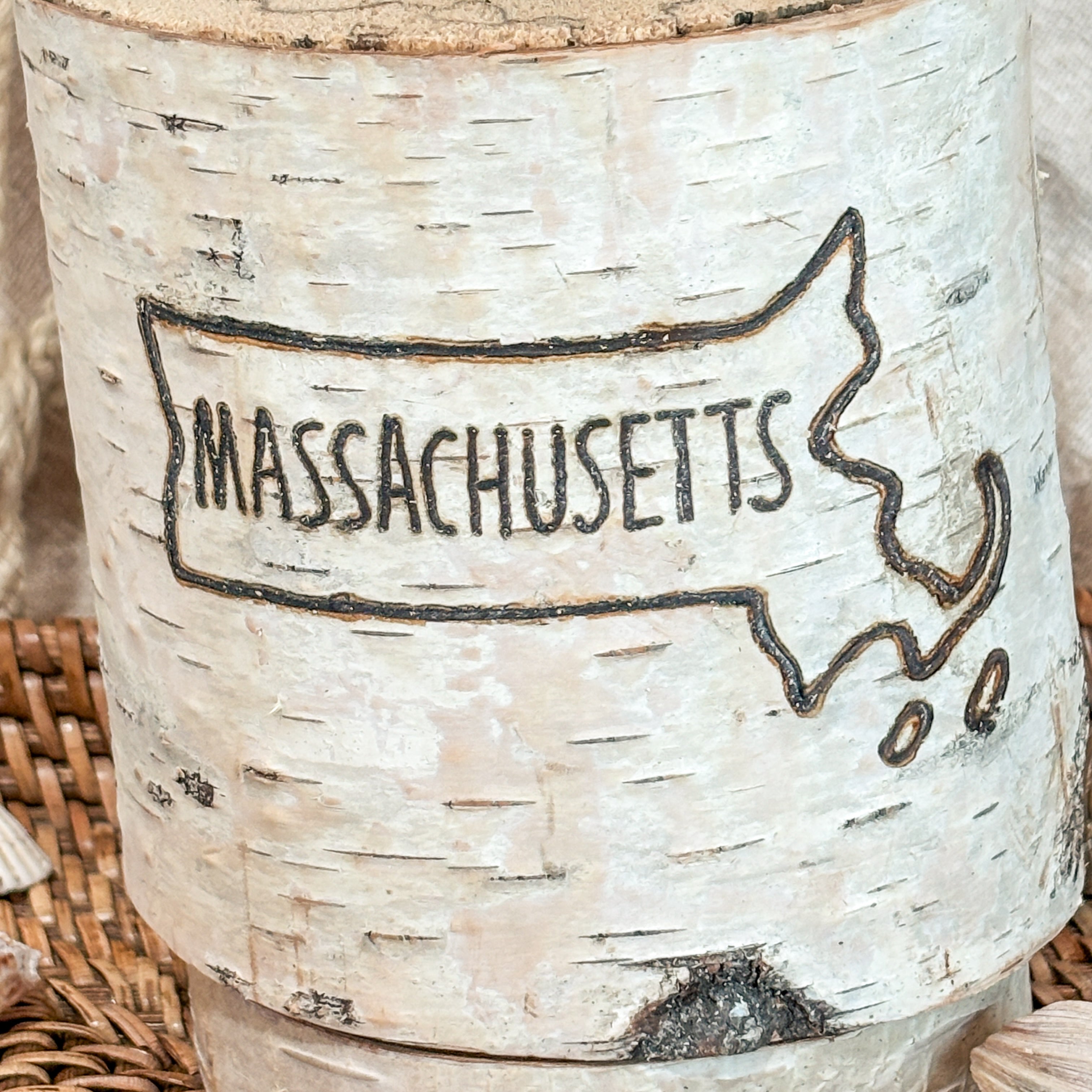 Handcrafted All Natural Birch Wood Candle - State Souvenir