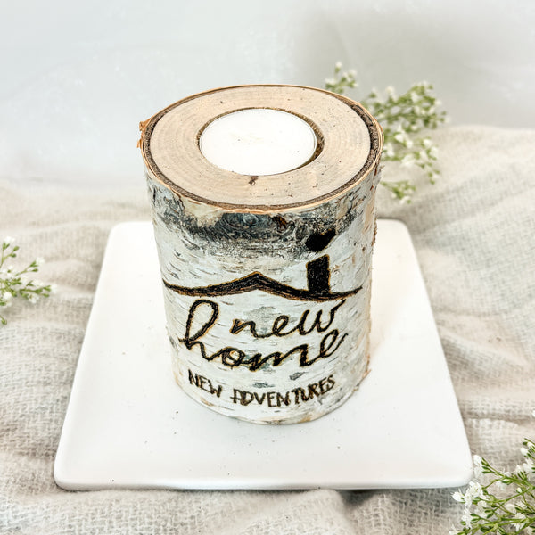 Handcrafted All Natural Birch Wood Candle - New Home