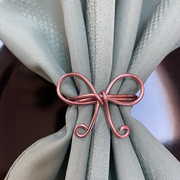 Wire Bow Napkin Rings, Set of 6