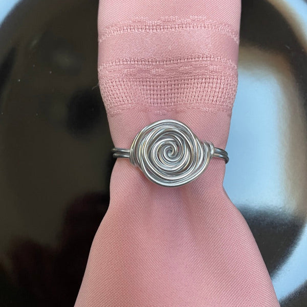 Wire Rose Napkin Rings, Set of 6