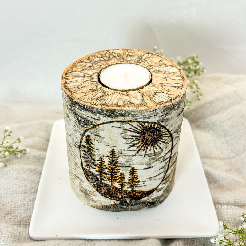 Handcrafted All Natural Birch Wood Candle - Sunny Pines