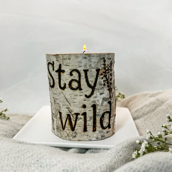 Handcrafted All Natural Birch Wood Candle - Stay Wild