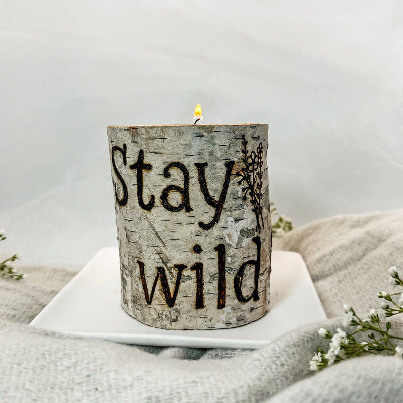 Handcrafted All Natural Birch Wood Candle - Stay Wild