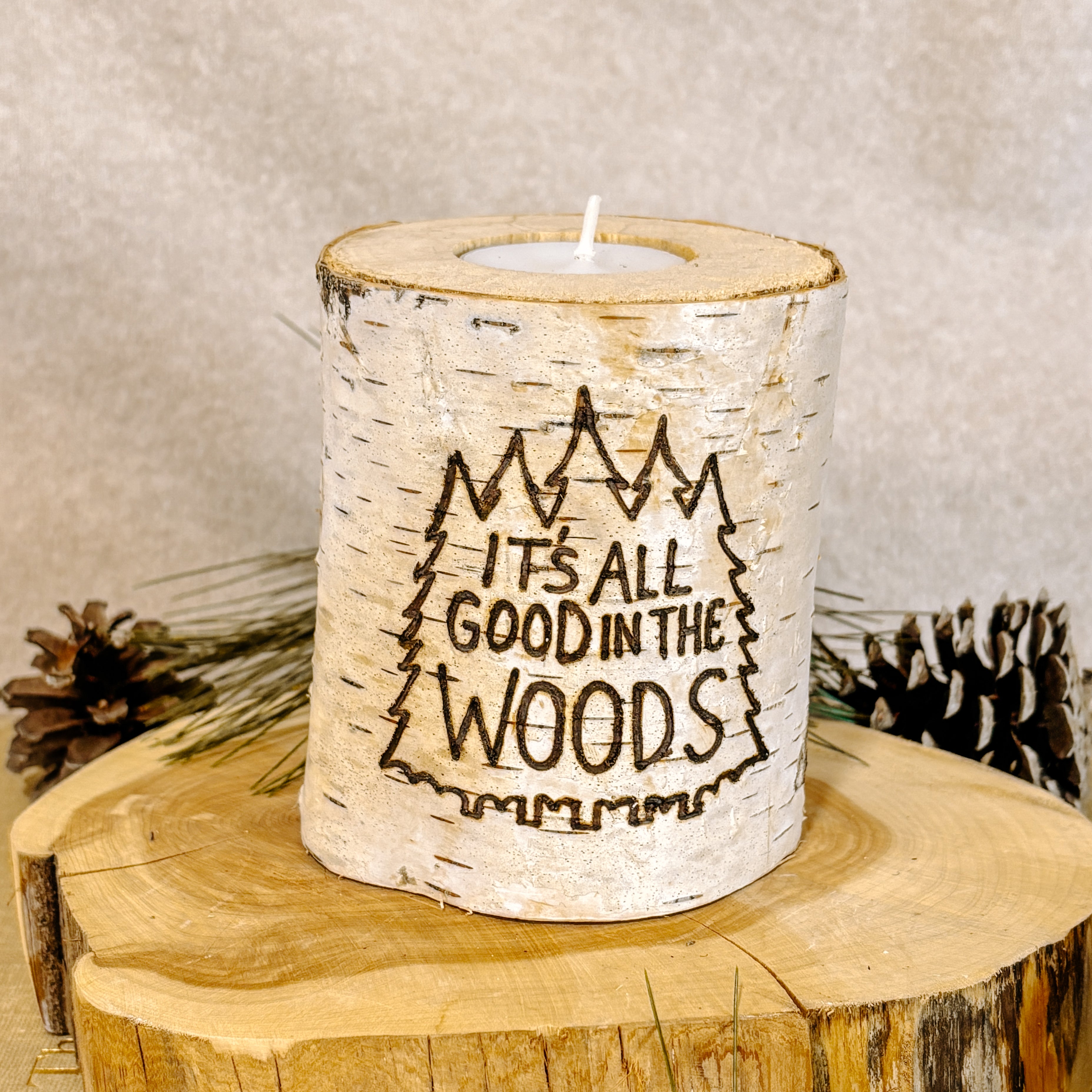 Handcrafted All Natural Birch Wood Candle - All Good In The Woods