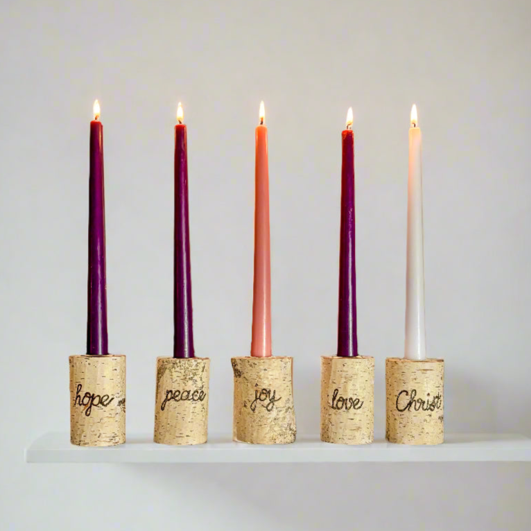 5 Candle Gifts of Christmas Birch Advent Wreath Set